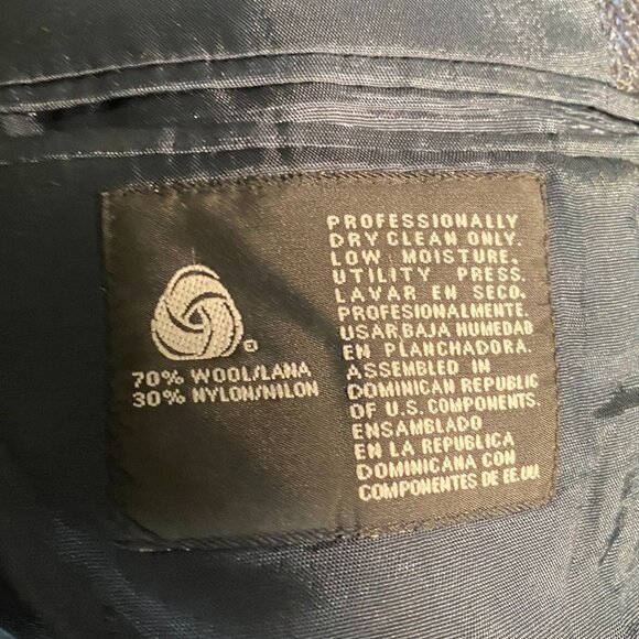 Towncraft Mens Blazer Jacket 40R Wool Blend Gray Herringbone Double Button - Picture 11 of 16